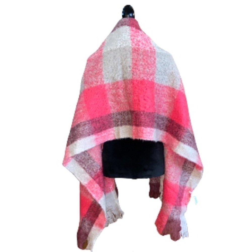 American Eagle Outfitters scarf Mohair Wool acrylic pink tan wine Barbiecore